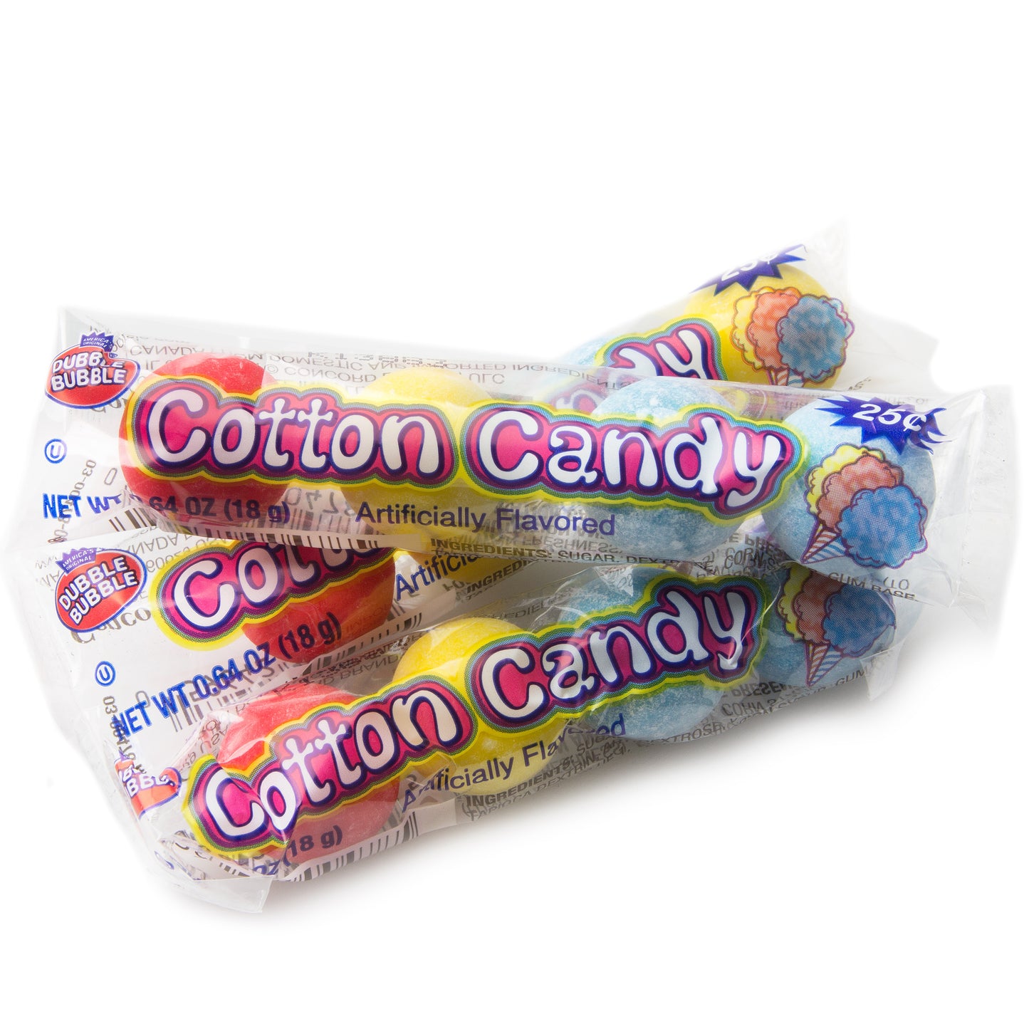 Dubble Bubble Cotton Candy Gumballs 5-Pc Tubes - 36CT Box