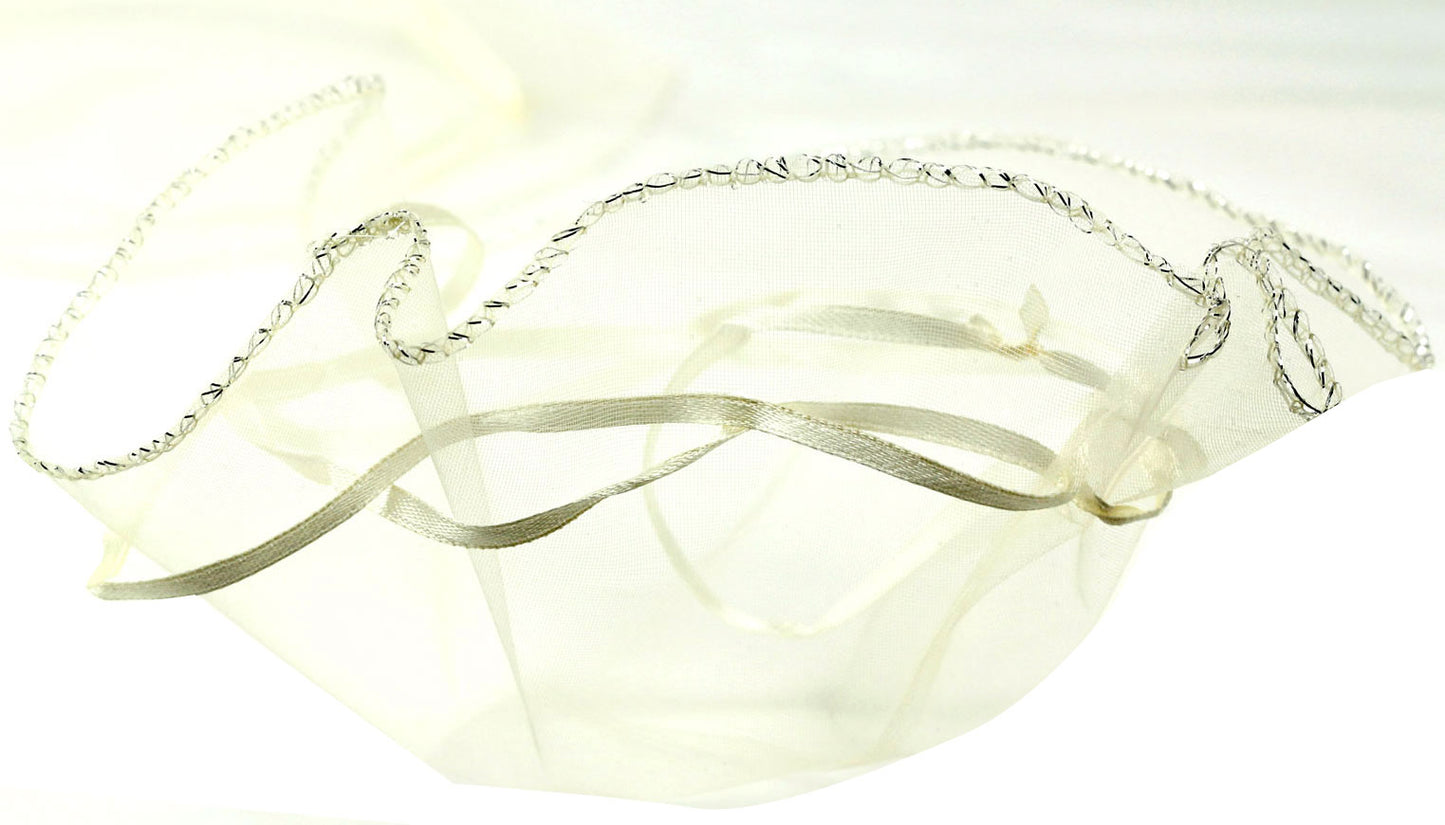 Ivory Organza Bags - 12-Pack