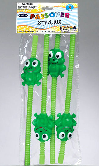 Passover Frog-Shaped Straws - 4-Pack