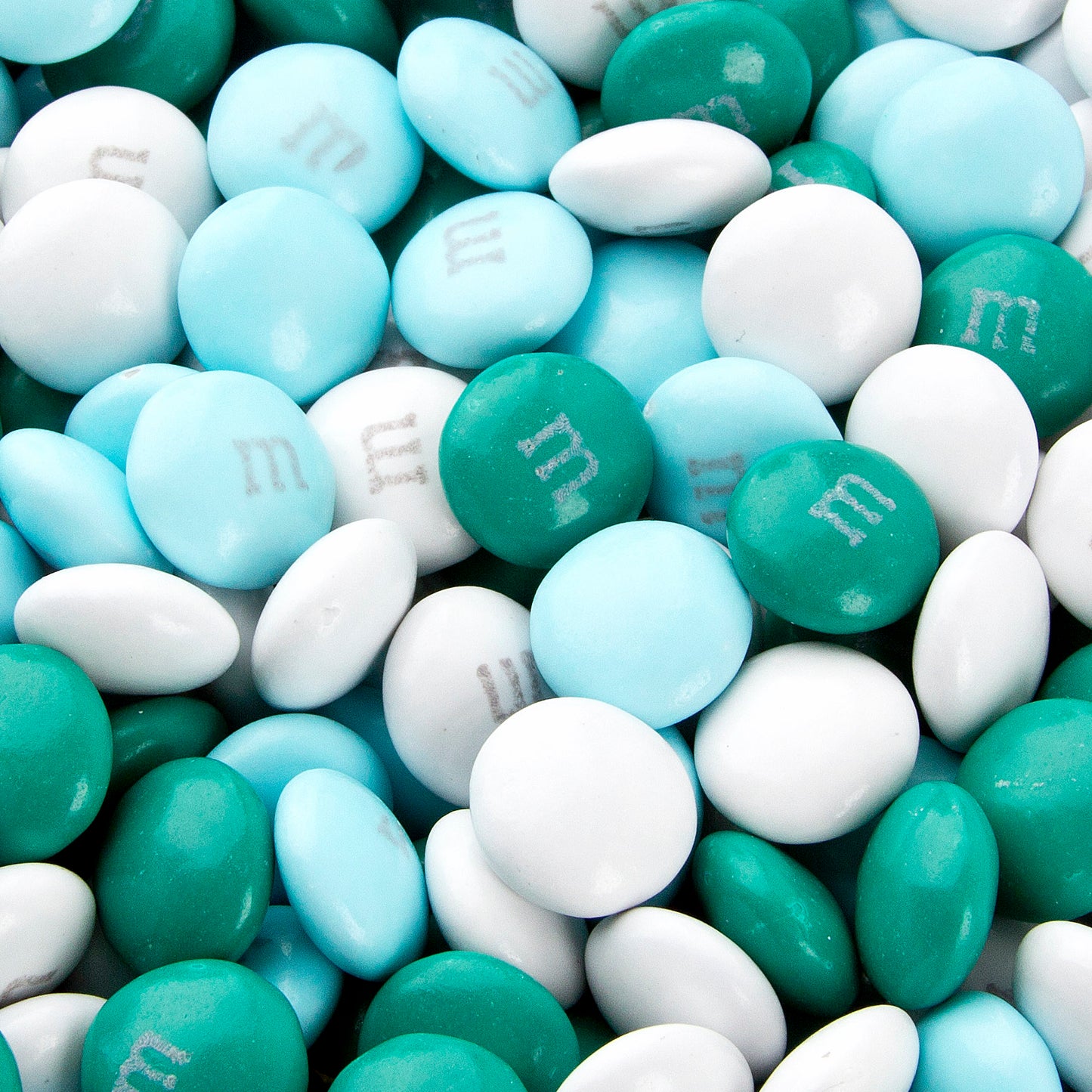Light Blue, Teal & White M&M's Chocolate Candy (Chalav Stam)
