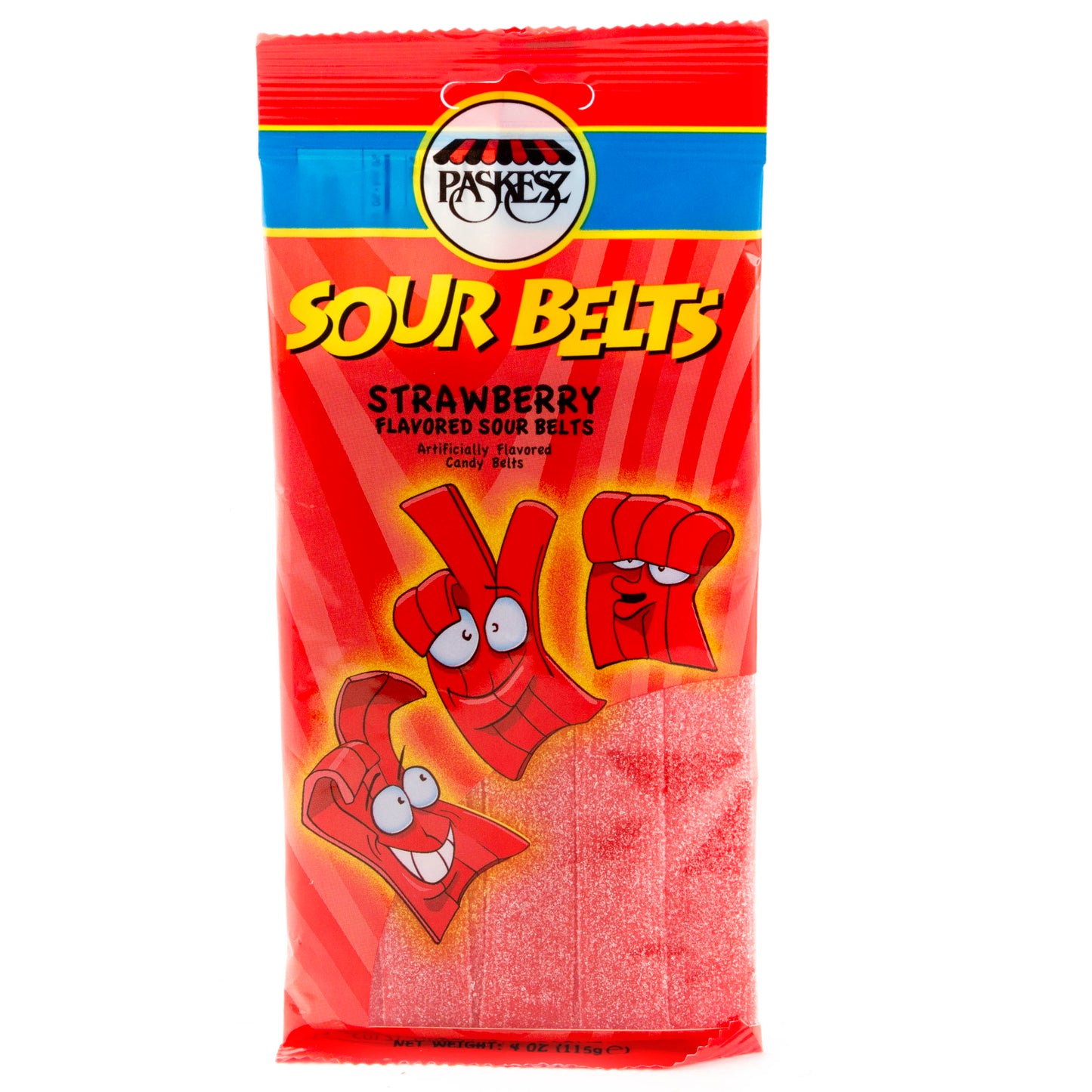4 oz Sour Belts - Strawberry