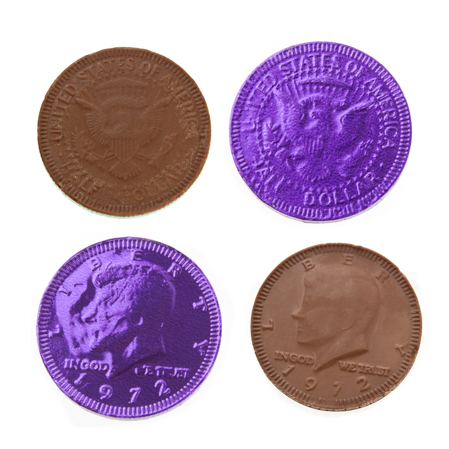 Purple Chocolate Coins - 1 LB Bag