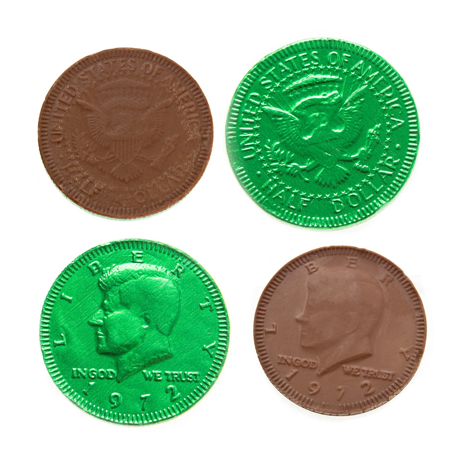 Green Chocolate Coins - 1 LB Bag
