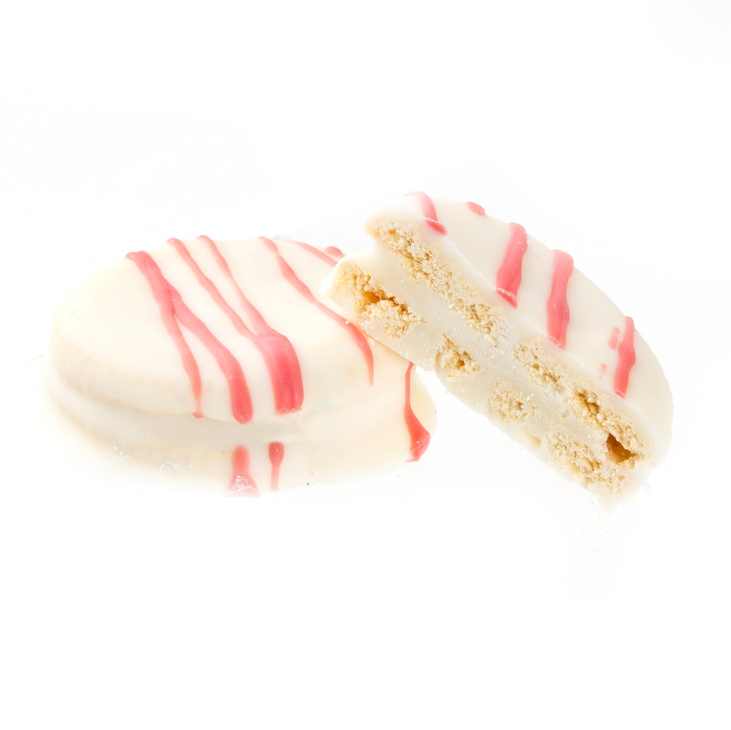 White&Pink Chocolate Coated Sandwich Cookies