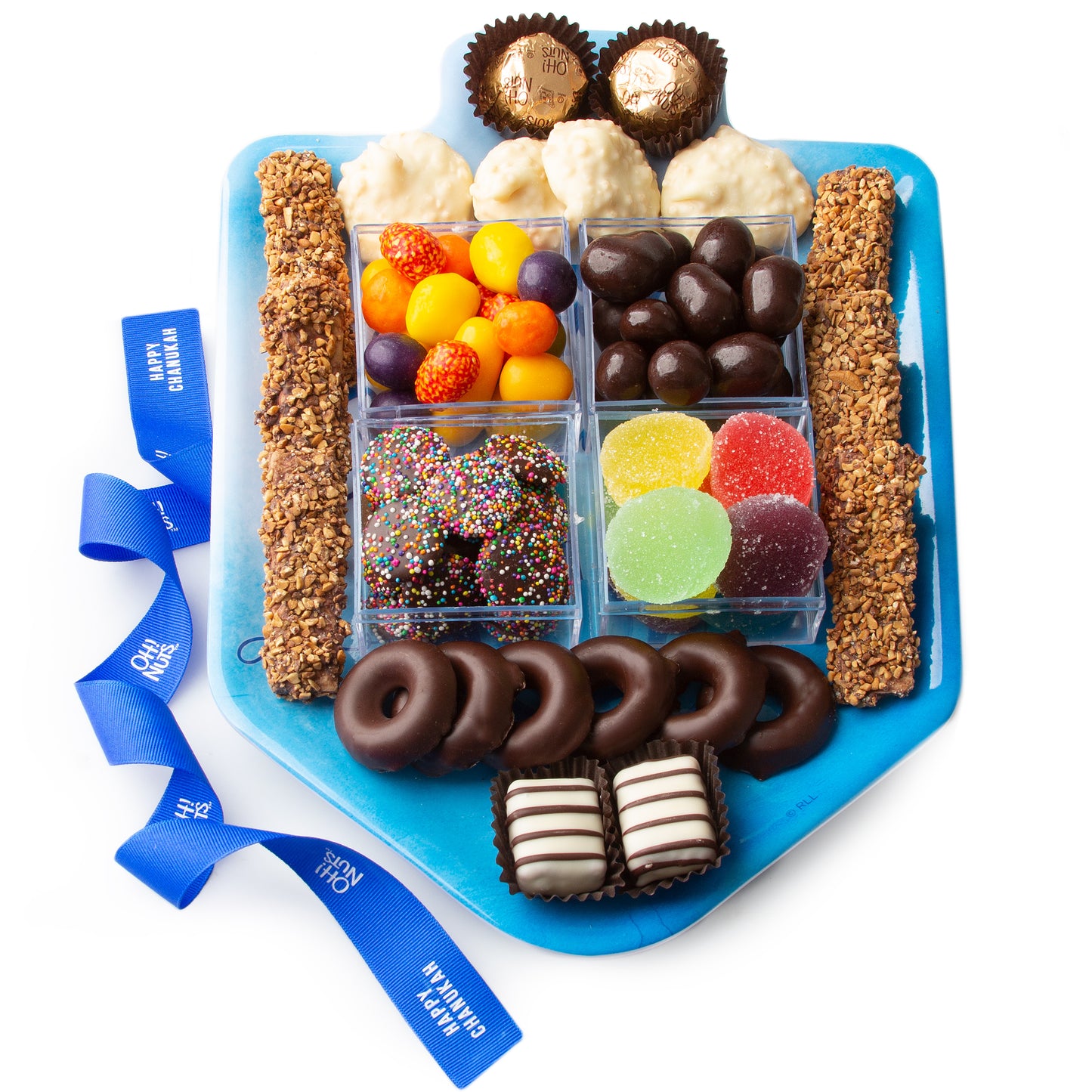 Hanukkah Fun Melamine Blue Dreidel Gift Tray