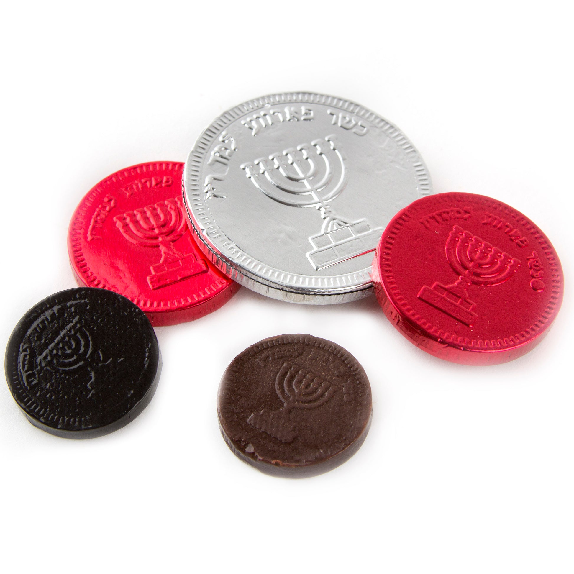 Premium Parve Belgian Tricolor Chocolate Coins (Nut Free)