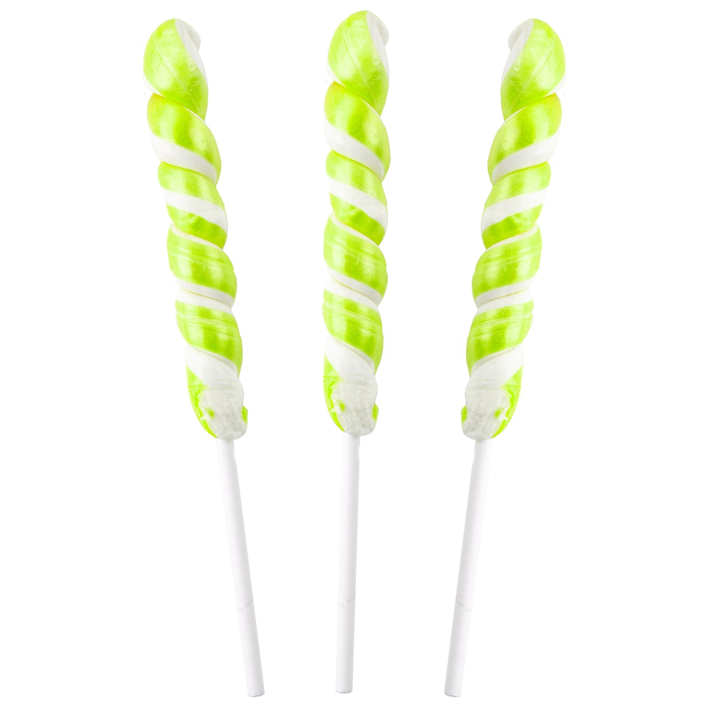 Mini Bright Green & White Unicorn Lollipops - 24CT