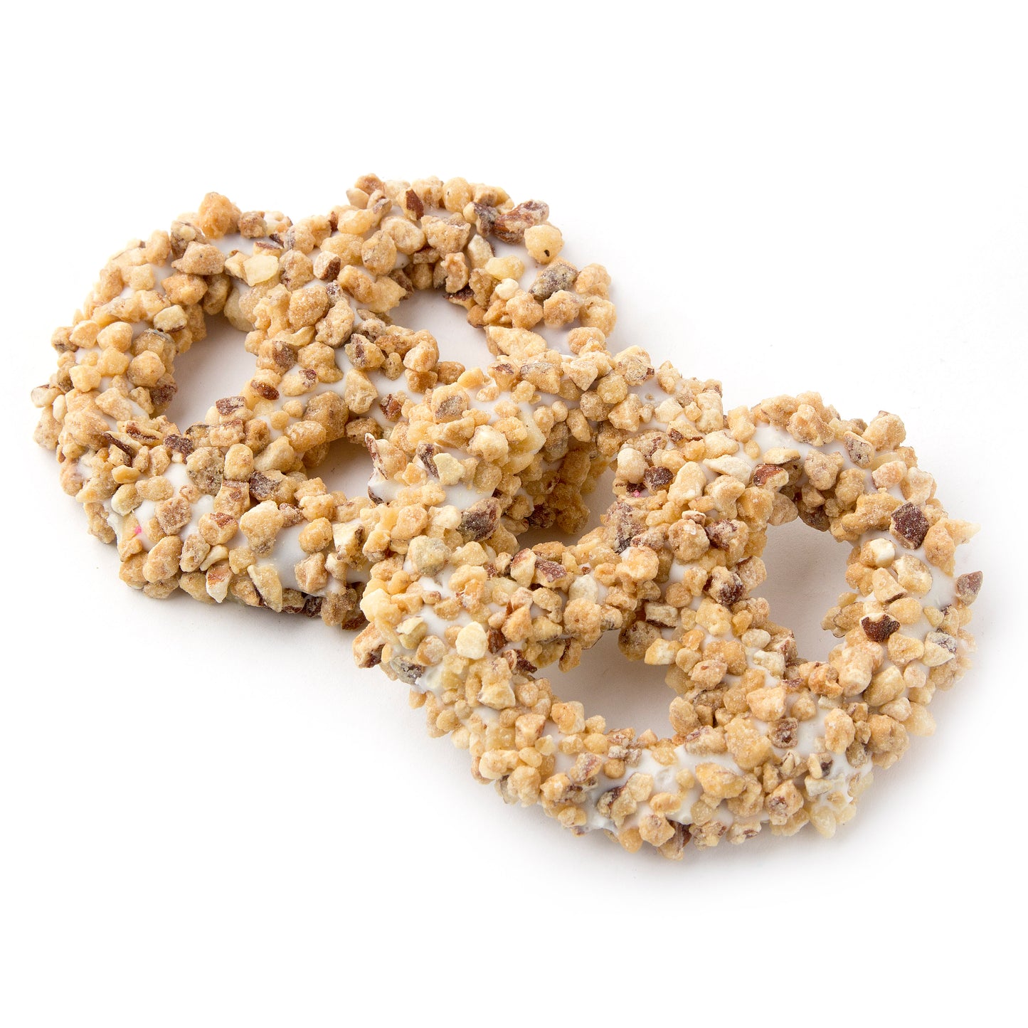 White Chocolate Covered Pretzels with Nuts