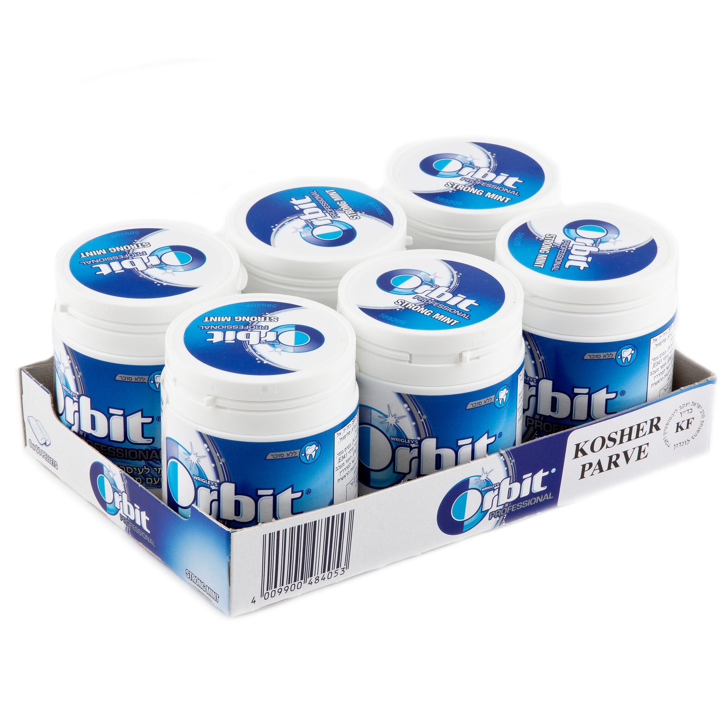 Orbit Sugar-Free Strong Mint Gum 60 Pellets - 6CT Jars