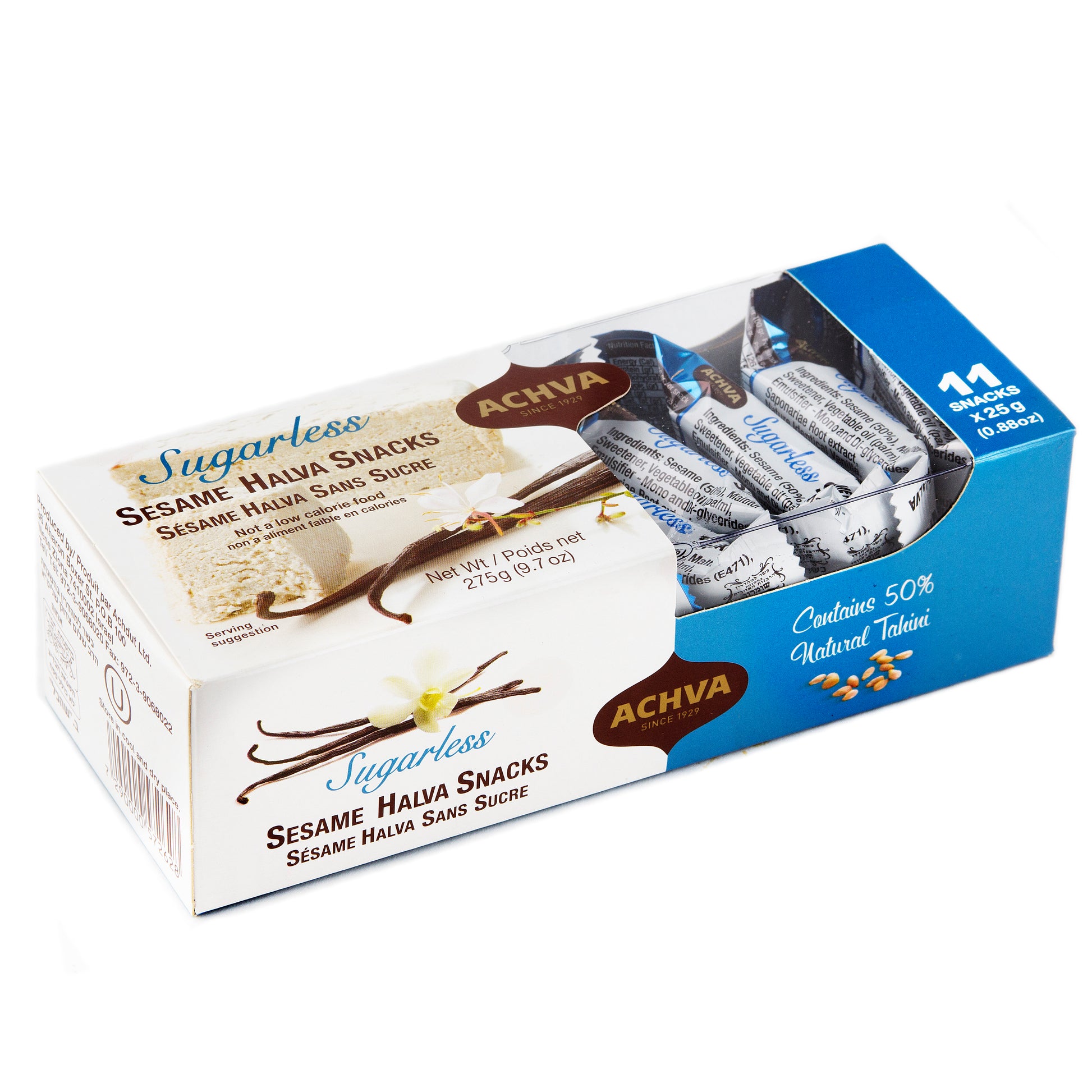 Sugarless Vanilla Sesame Halva Mini Bars - 11CT Box