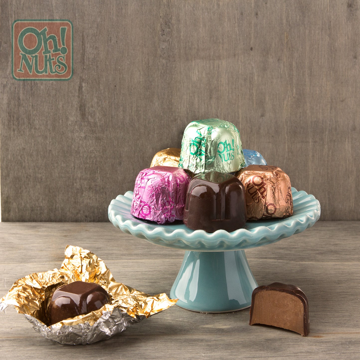 Non-Dairy Hazelnut Blue Foiled Chocolate Truffles - 5 LB