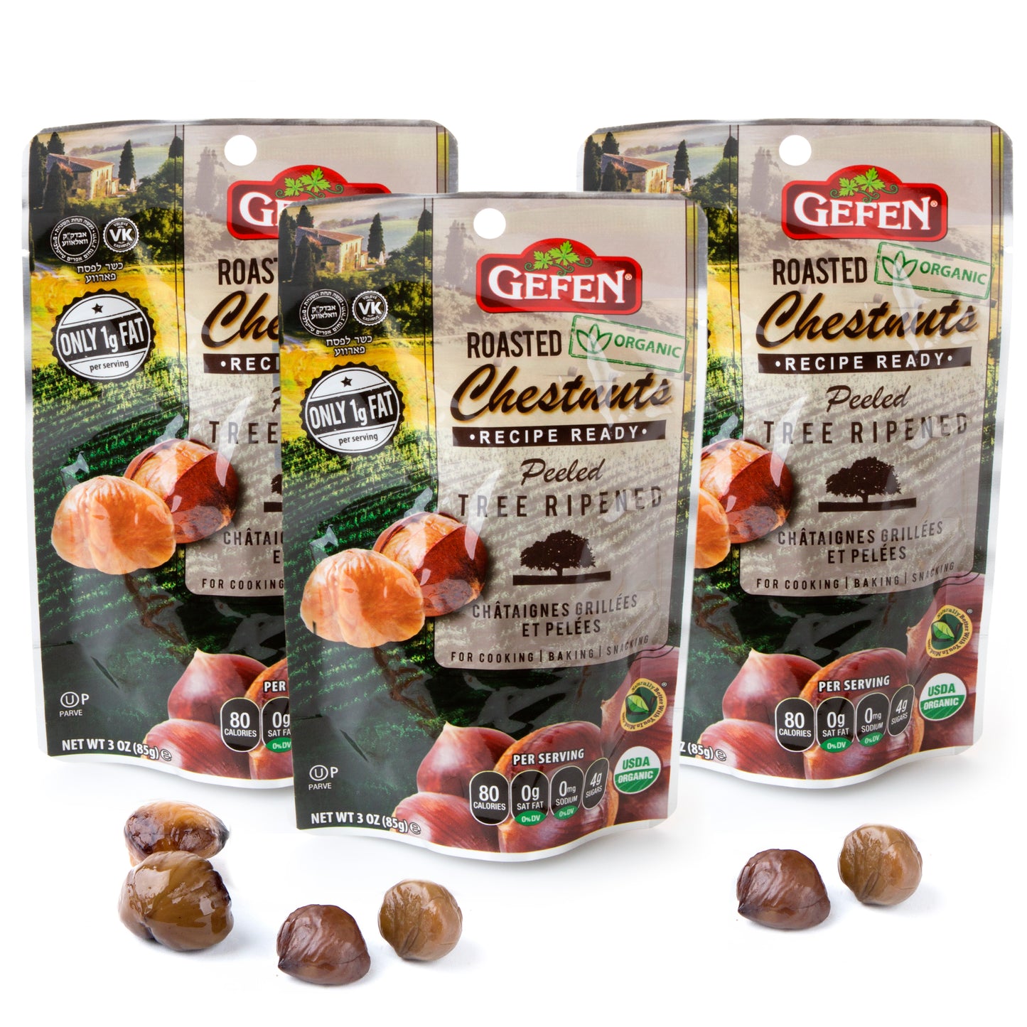 Organic Roasted Peeled Chestnut Snack