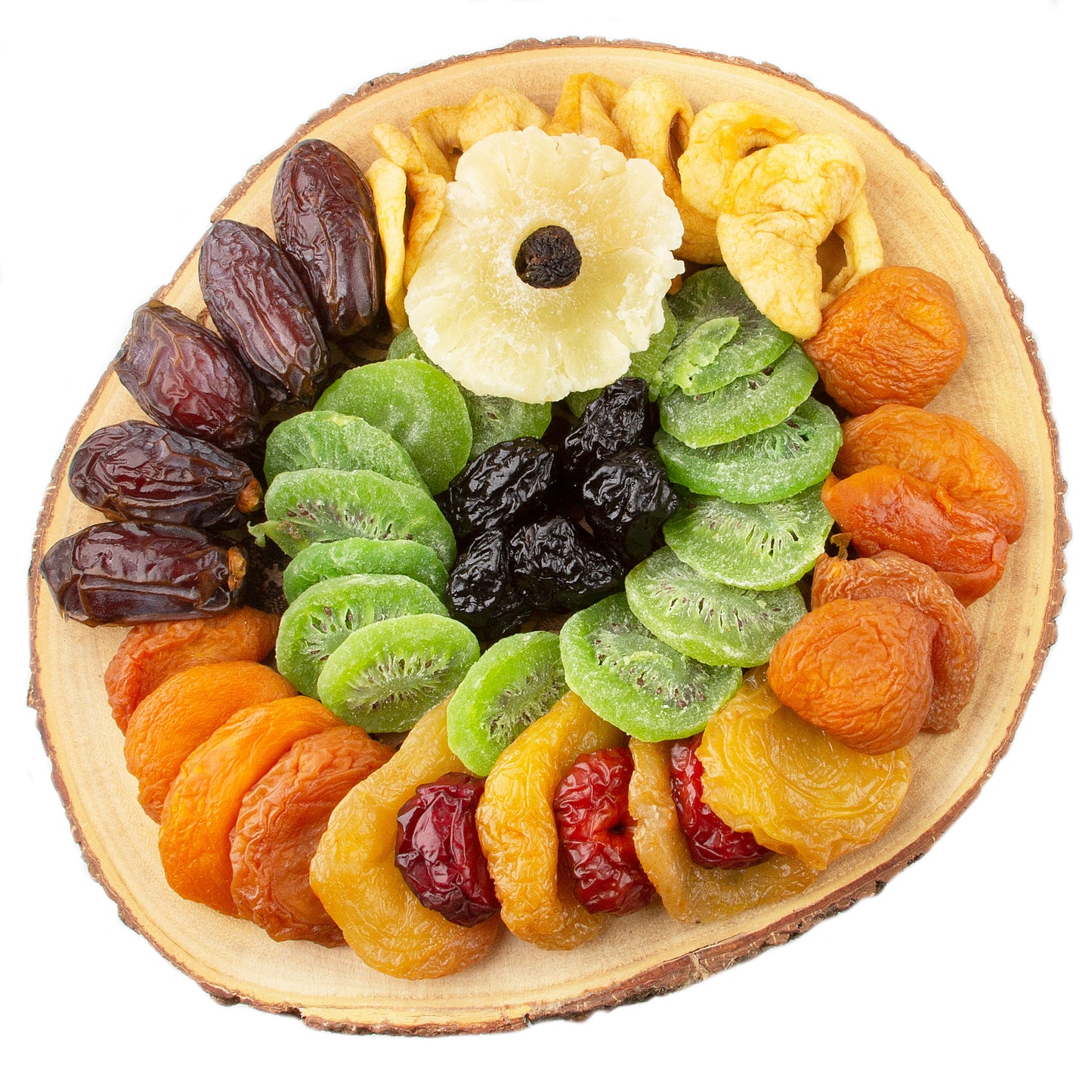 Rustic Wooden Log Dried Fruits Platter