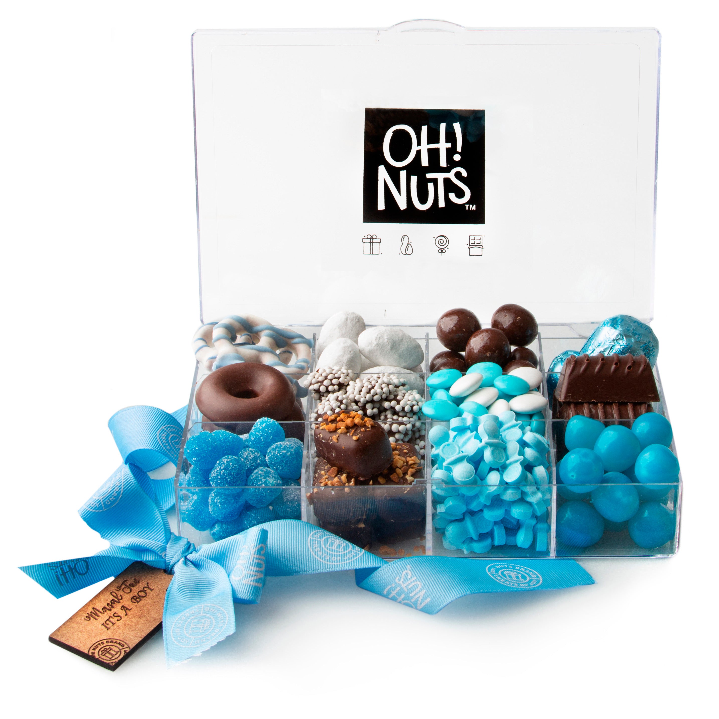Baby Boy Clearly Chic Lucite Sectional Gift Basket – Oh! Nuts