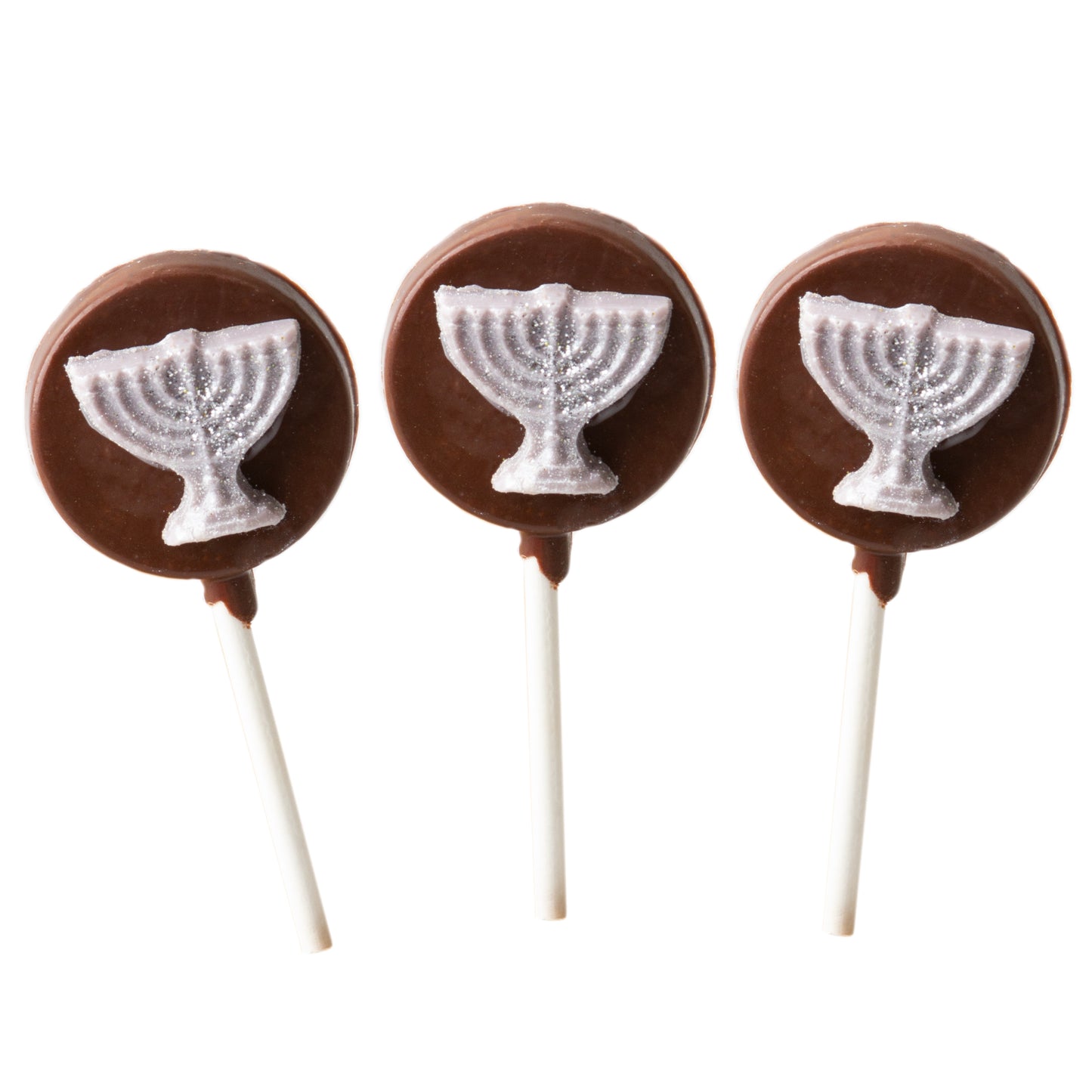 Hand Decorated Mini Non-Dairy Hanukkah Chocolate Lollipops