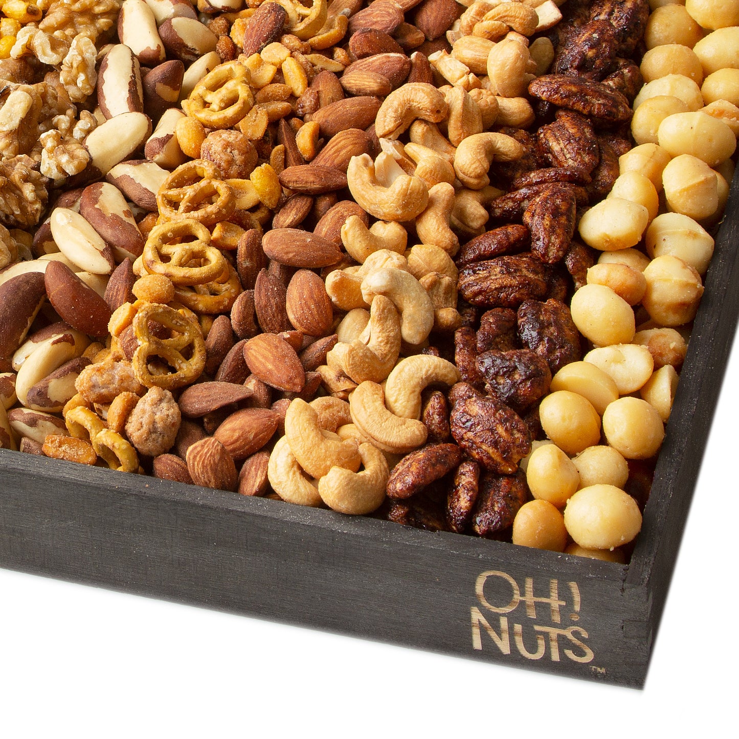 XL Nuts Large Selection Wooden Gift Tray