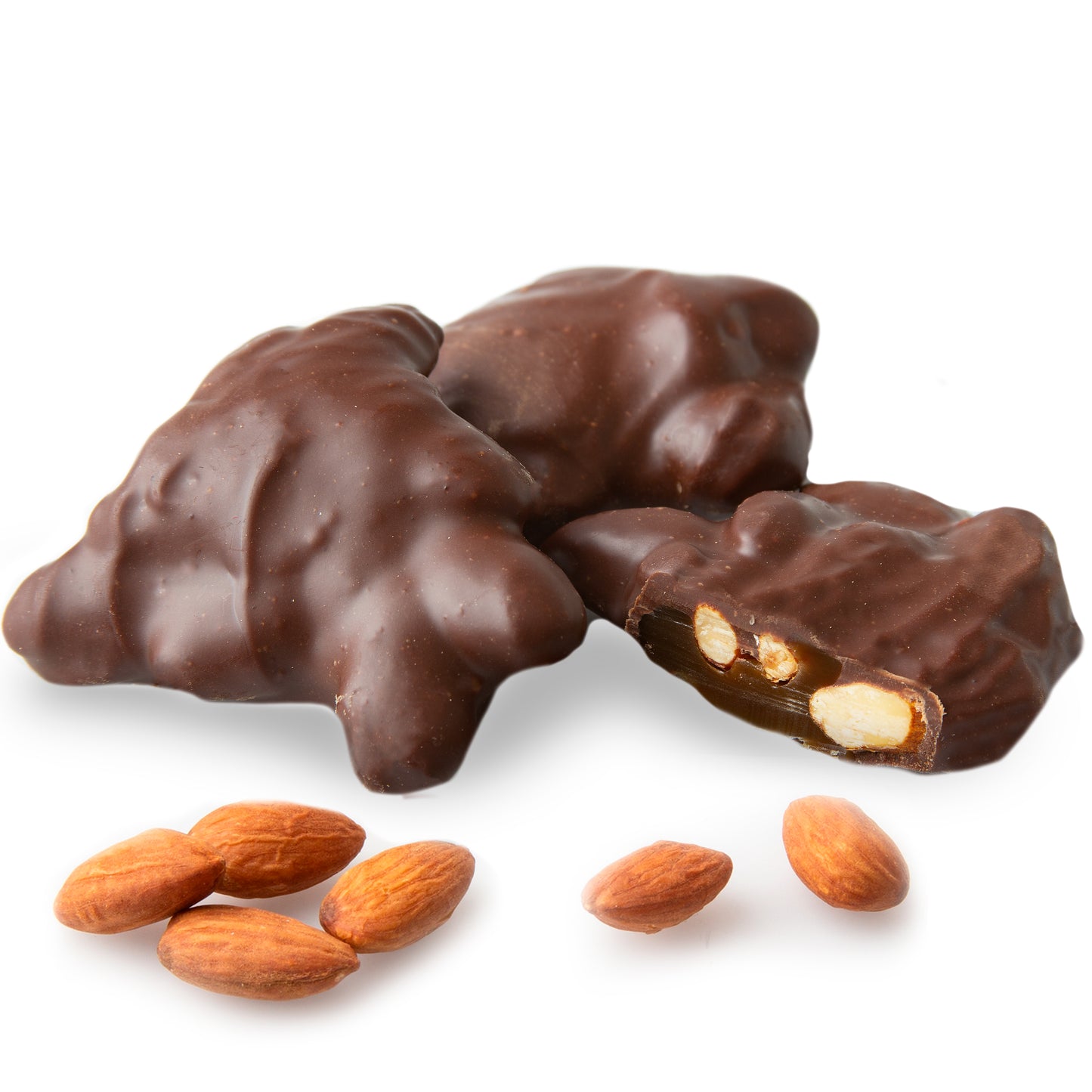 Sugar-Free Dark Chocolate Caramel Almond Cluster