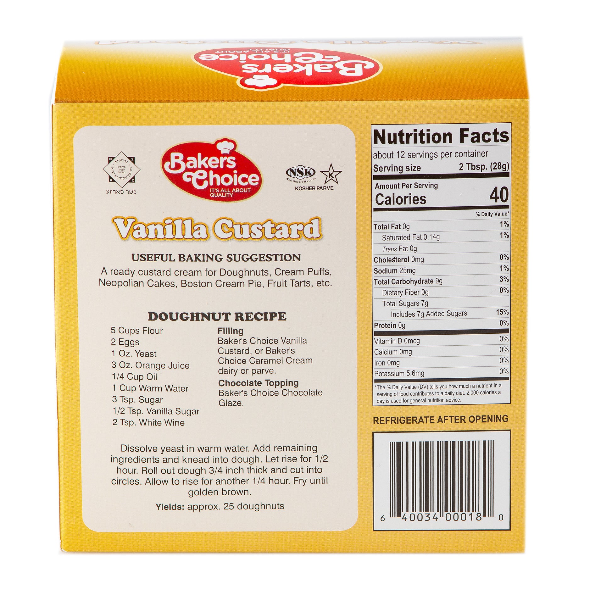 Vanilla Custard - 12 oz Box