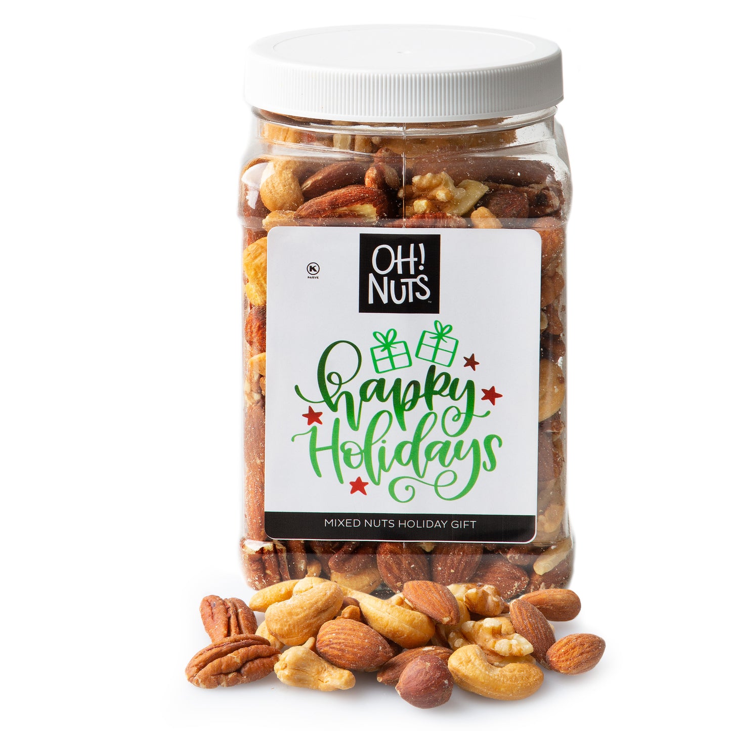 Happy Holiday Mix Nuts Jar Gift