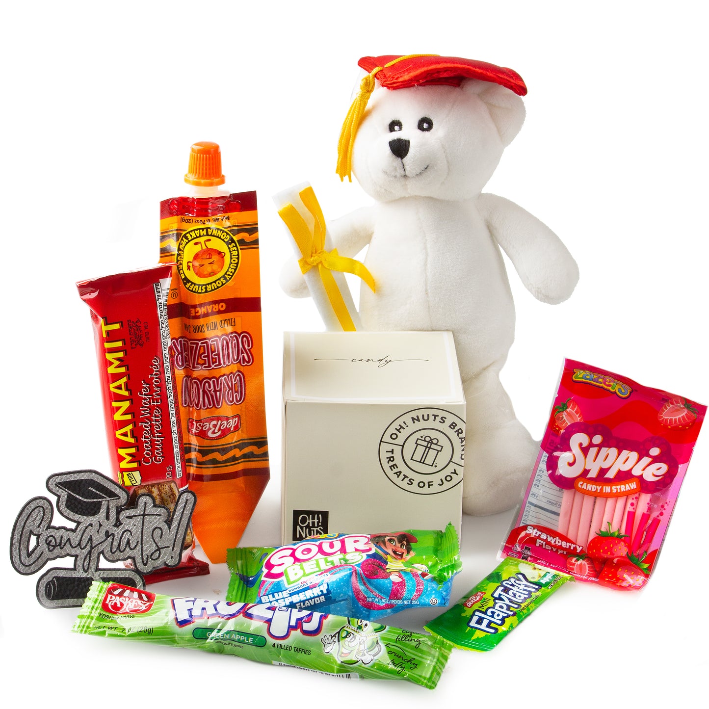 Graduation Bear & Candy Box Gift Basket