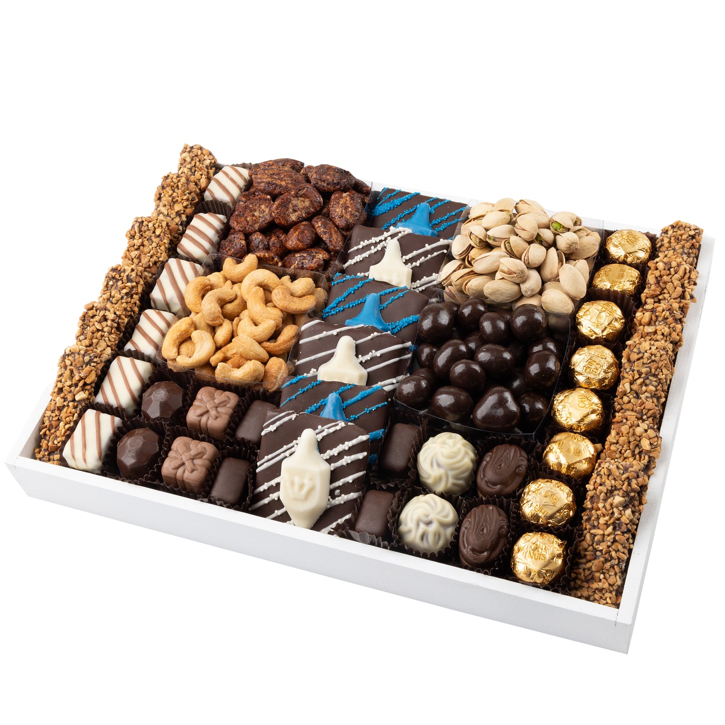 Chanukah 14" Wooden Signature Platter Gift Basket
