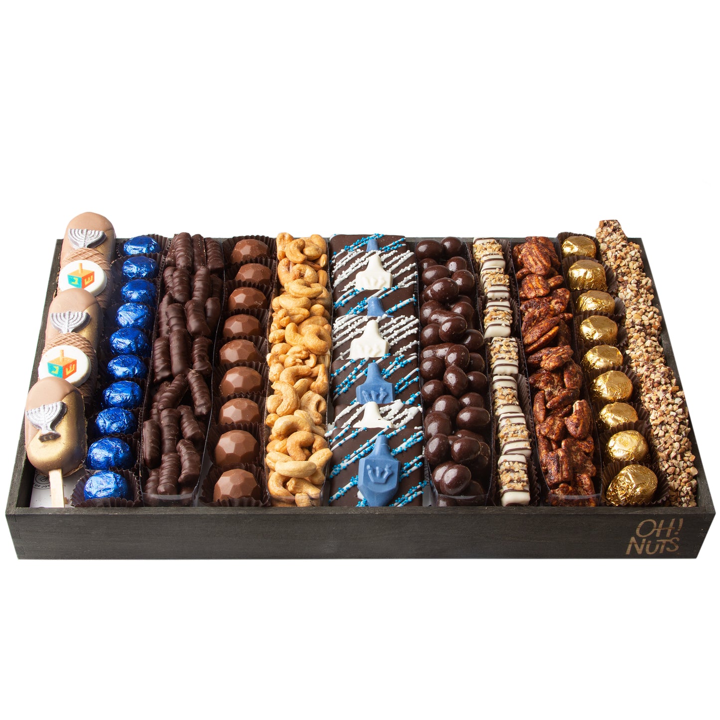 Chanukah 18" Wooden Signature Platter Gift Basket