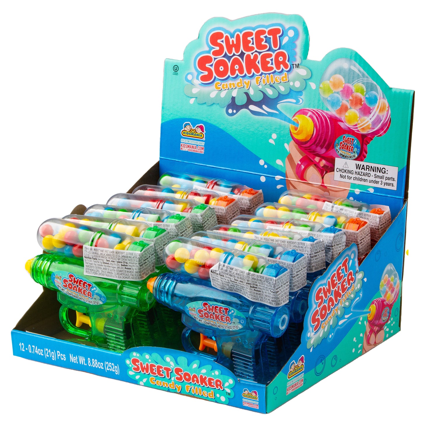Sweet Soaker Candy Filled Water Gun - 12CT Box