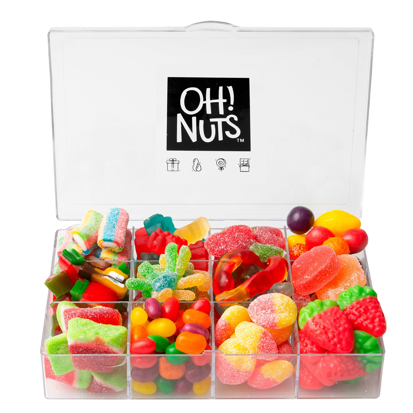 Colorful Candy Lucite Sectional Gift Basket