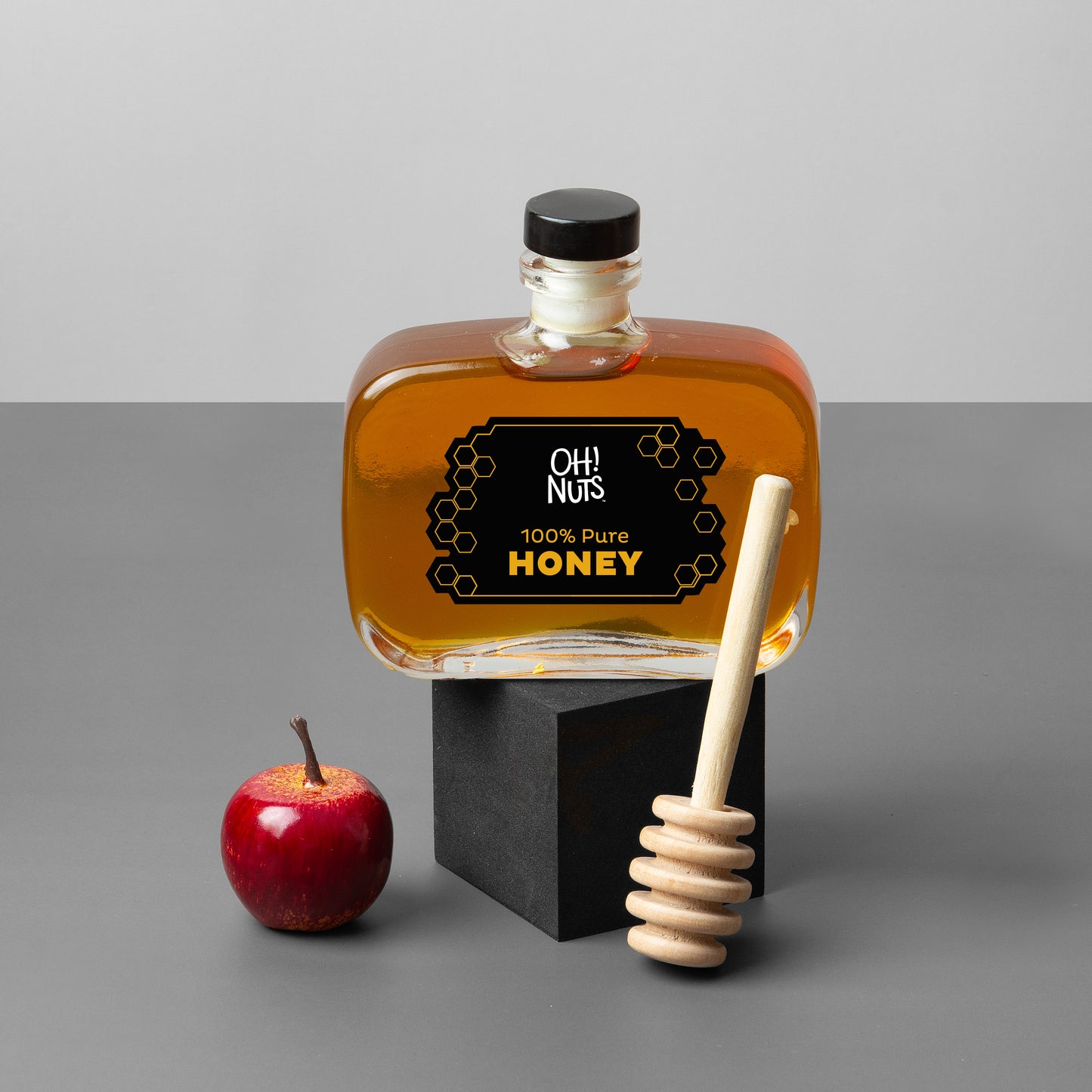 Rosh Hashanah Medium Traditional Square Holiday Gift Honey Bottle