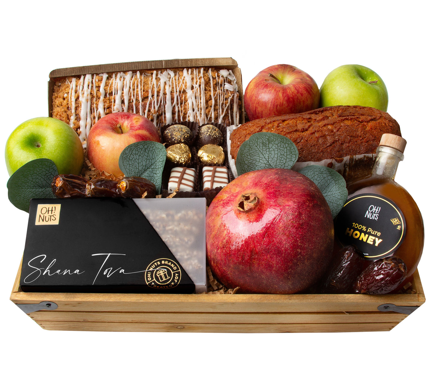 Rosh Hashanah XL Farmer's Basket Fresh Apples & Pomegranate Gift Basket