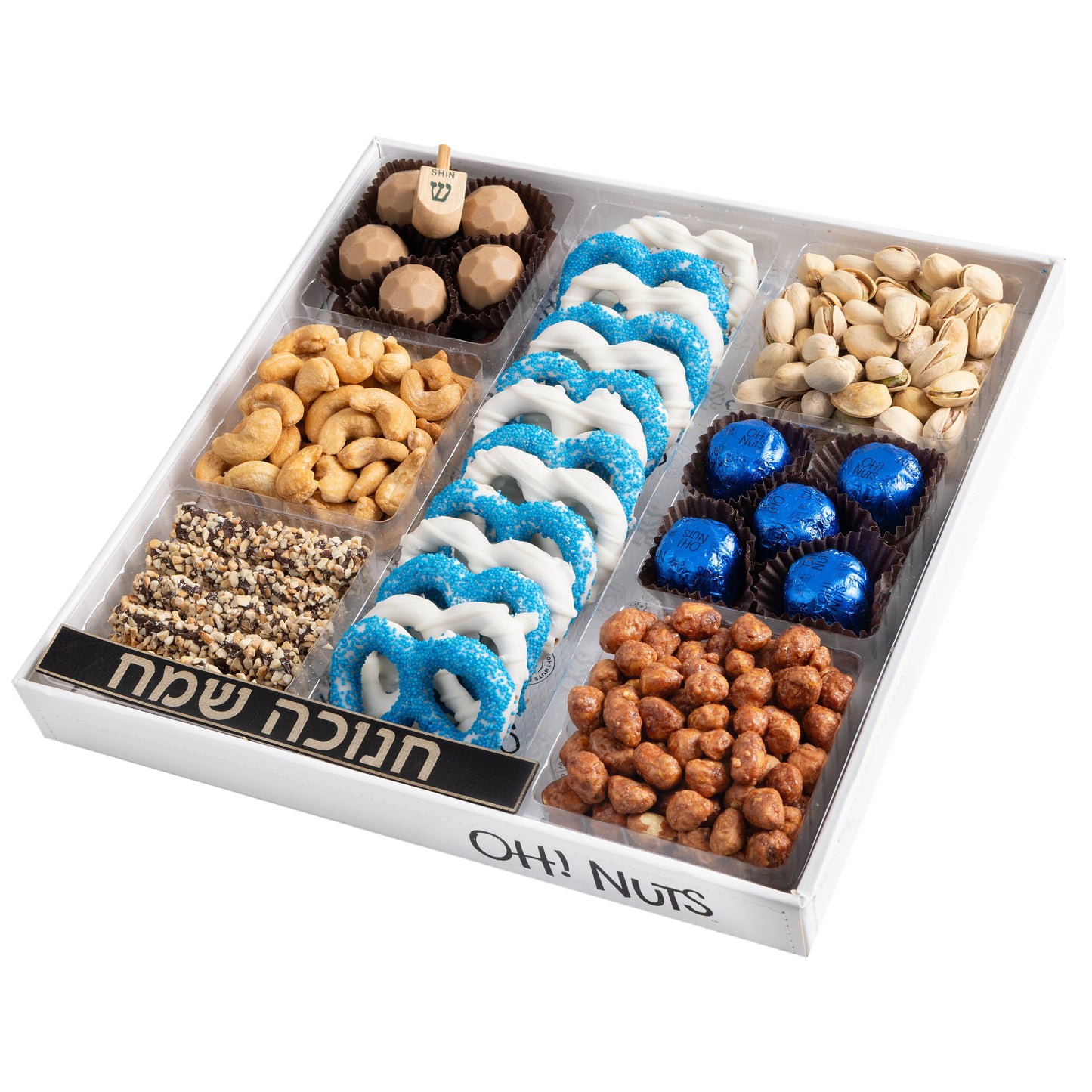 Chanukah Chocolate Pretzel Leather Gift Basket