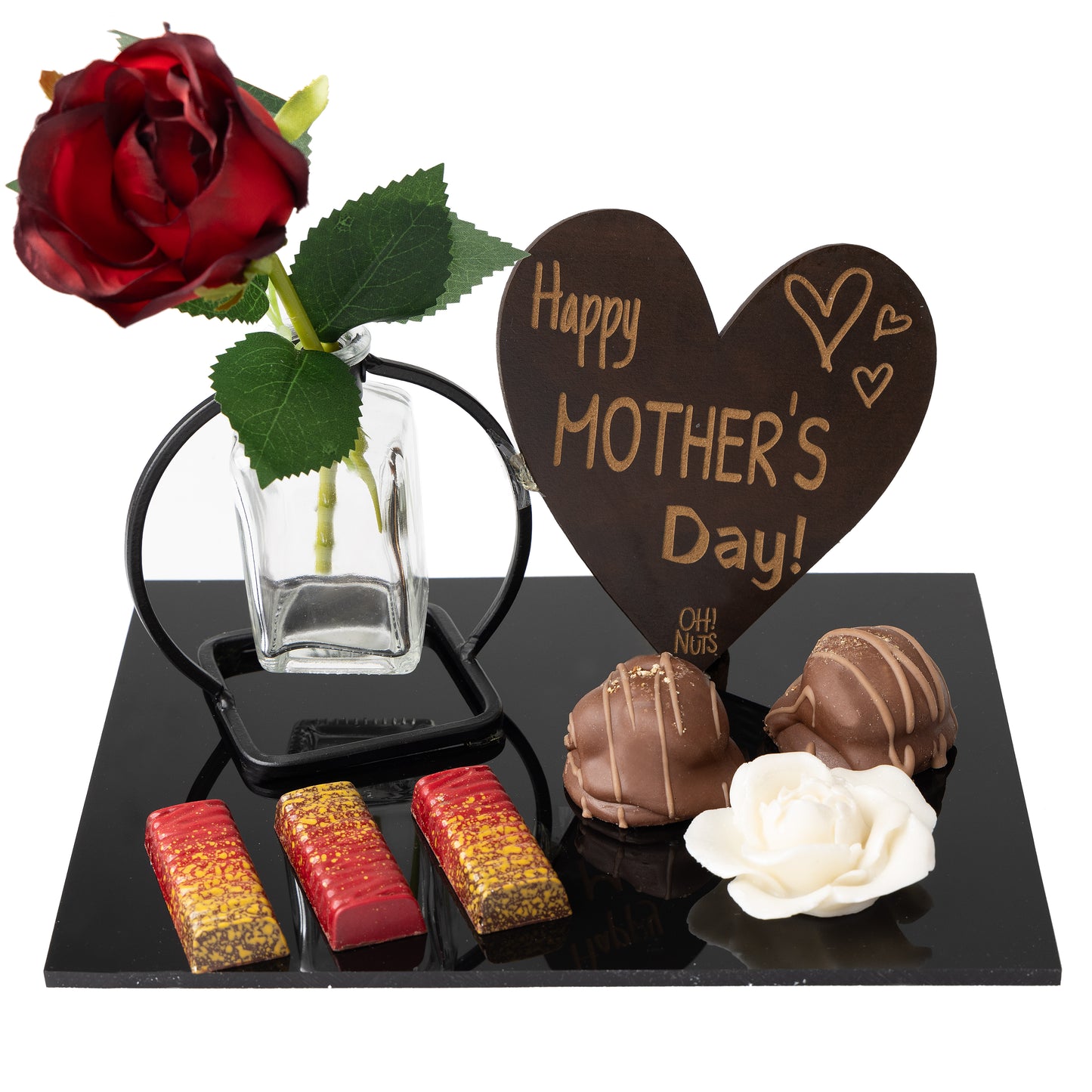 Mother's Day Flower Vase Heart Truffle Tray