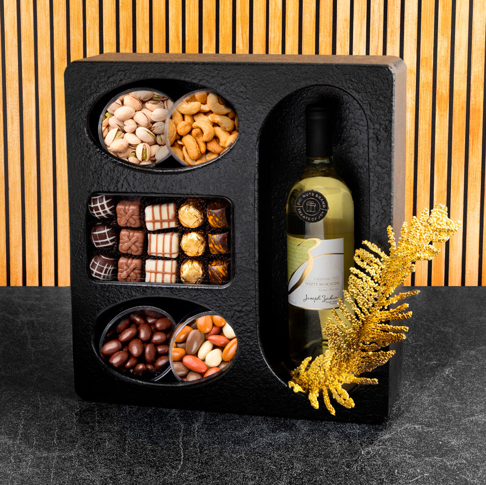 Purim Exquisite Black Display Shelf Gift Basket Mishloach Manos