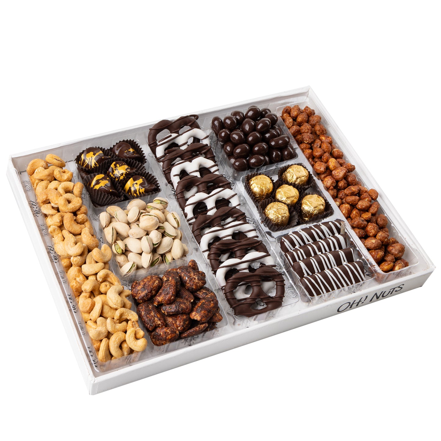 Purim Chocolate 9 Section Leather Gift Basket Mishloach Manos