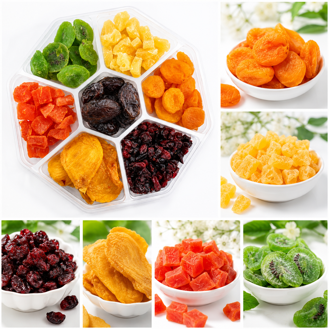 Tu BiShvat Six Section Dried Fruit Gift Tray Platter