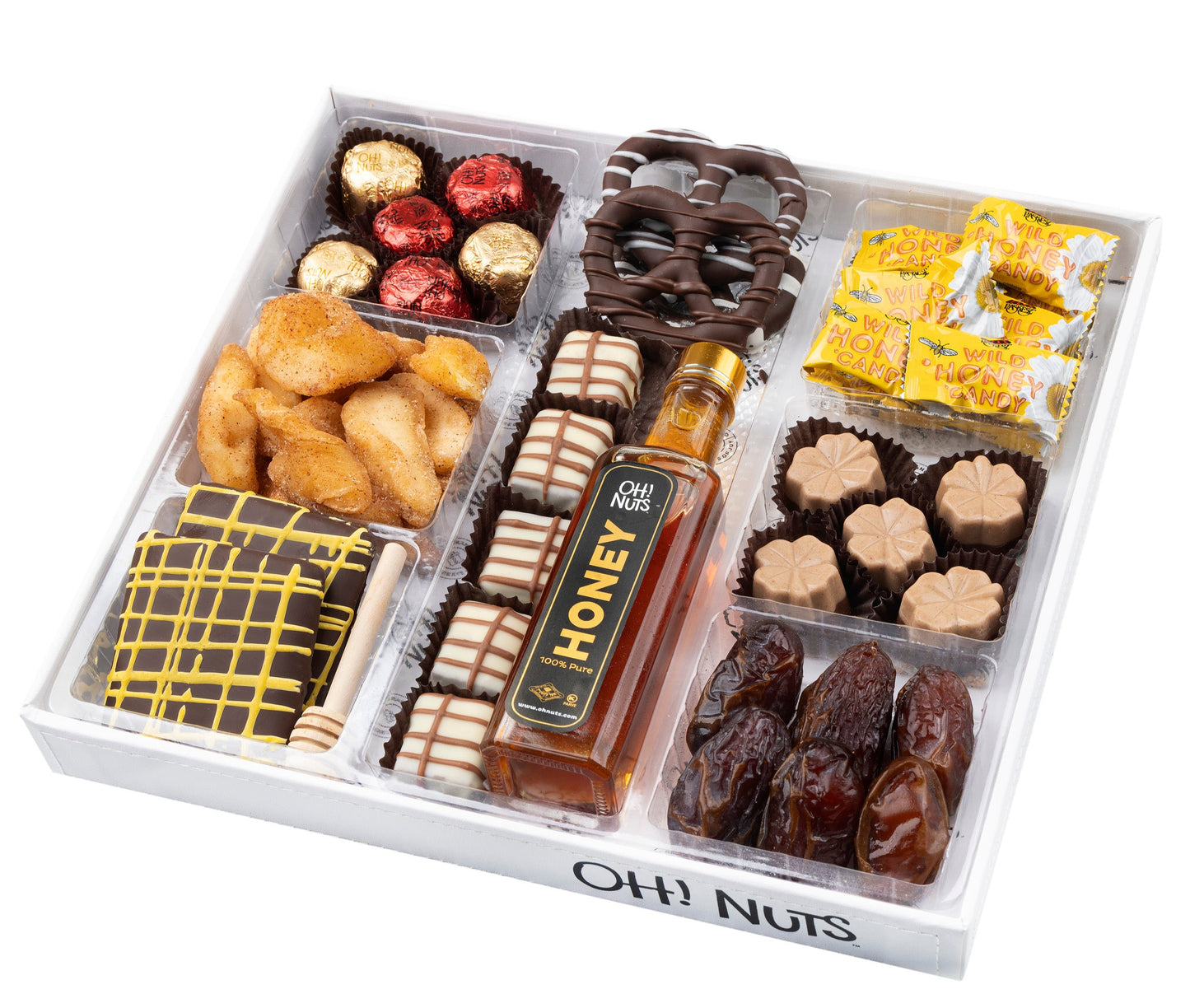 Rosh Hashanah Large White Leather Sectional Chocolate Gift Basket