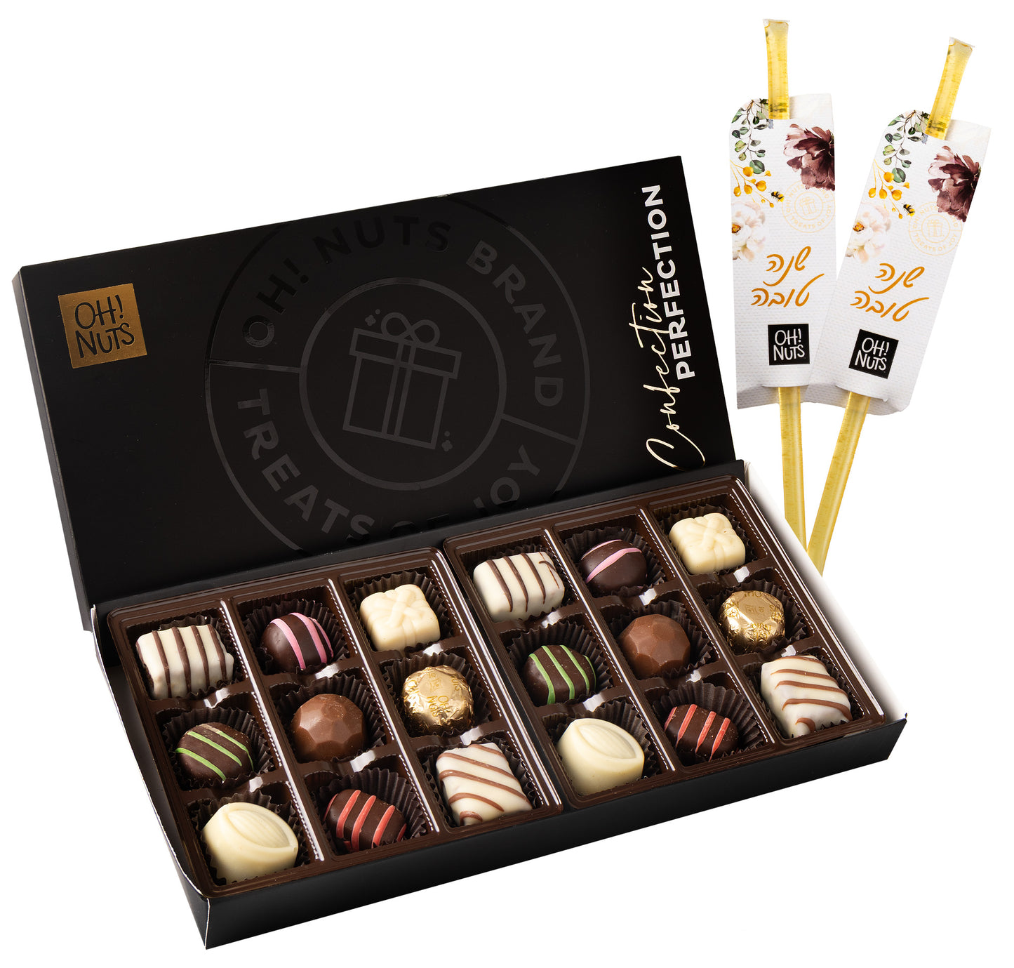 Rosh Hashanah Chocolate Truffle Box - 18 Pc.