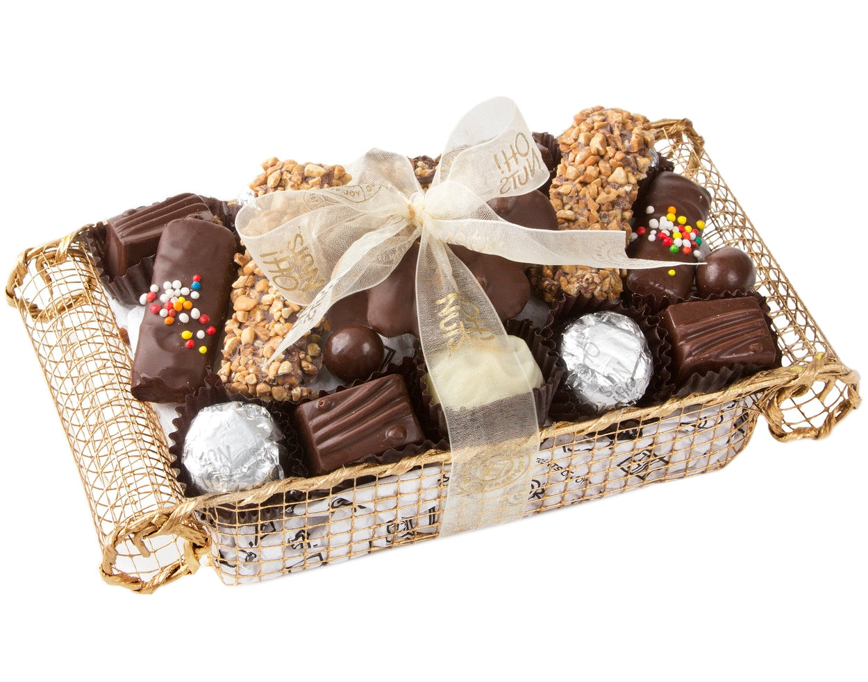 Small Gold Wire Mesh Gift Basket