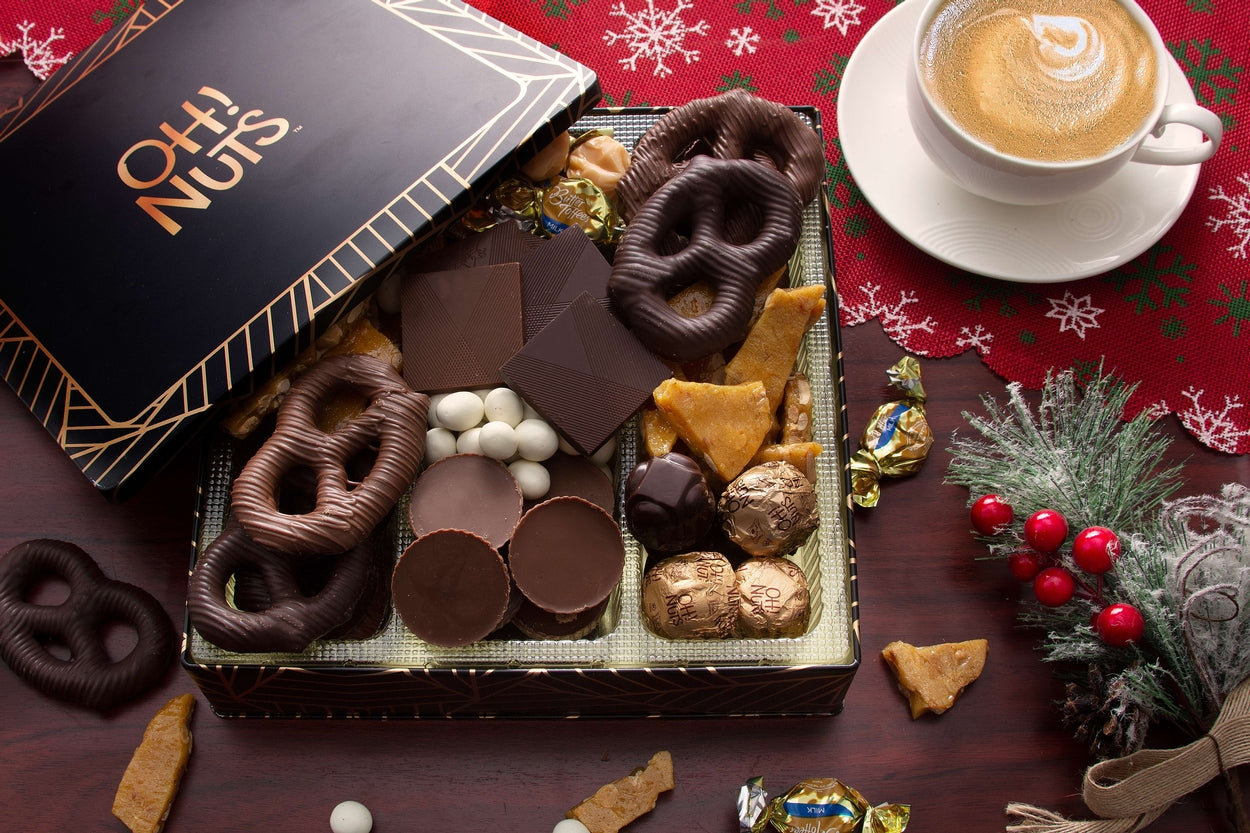 Oh! Nuts Gourmet Chocolate Square Gift Tin (Chalav Stam)