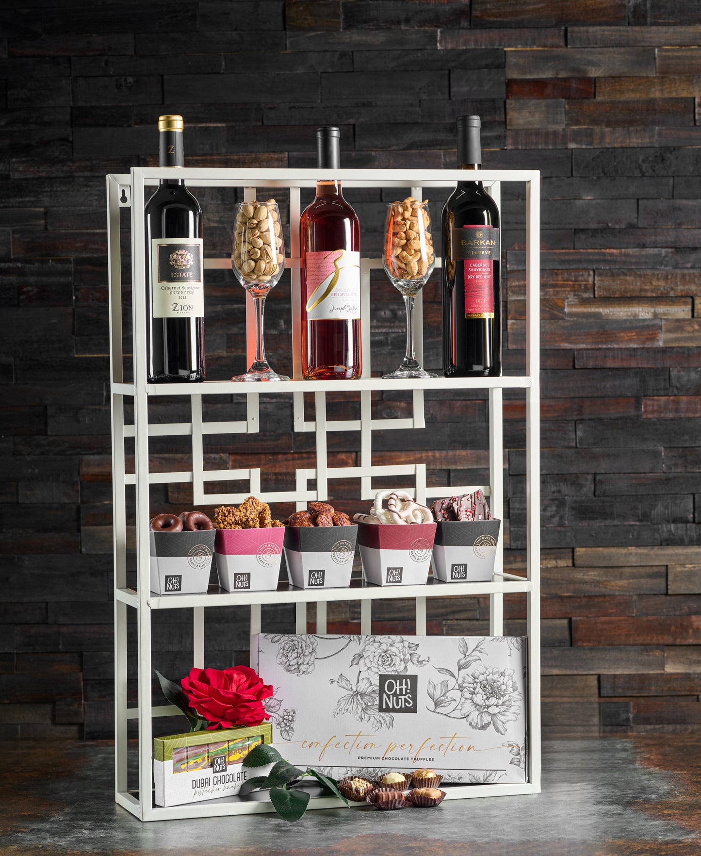 Purim Geometric Display 3-Tier Mishloach Manos Gift Basket