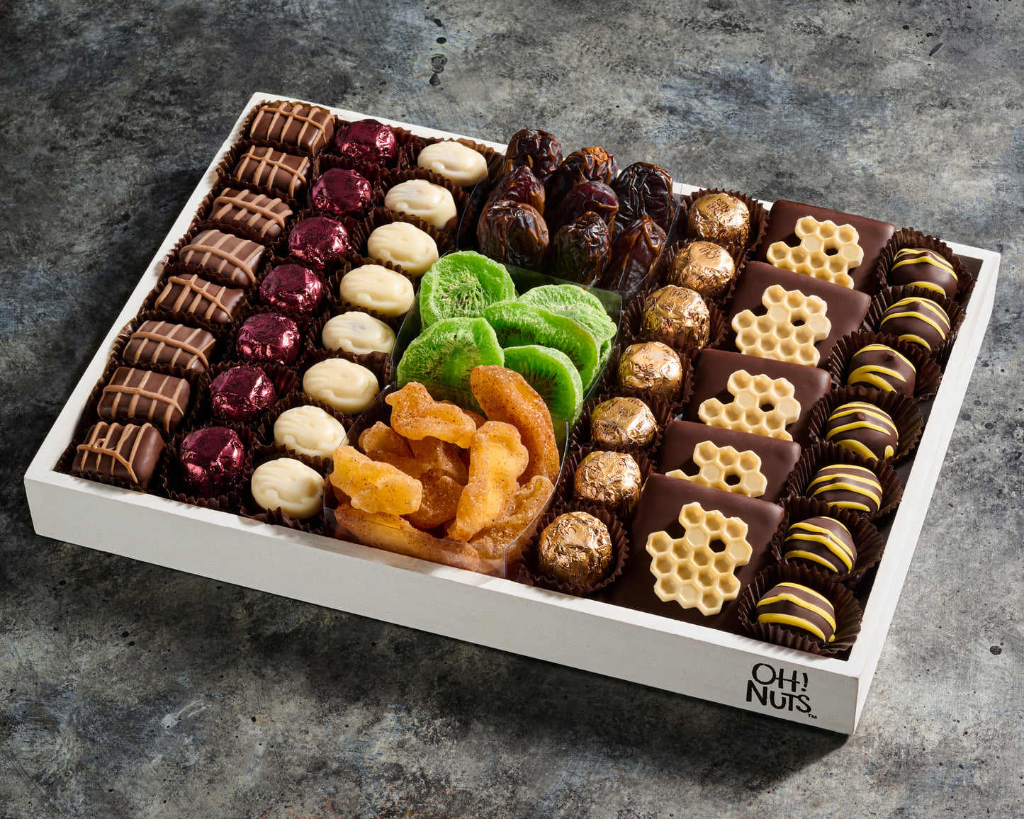 14" Wooden Tray — Gourmet Chocolate & Nut Gift