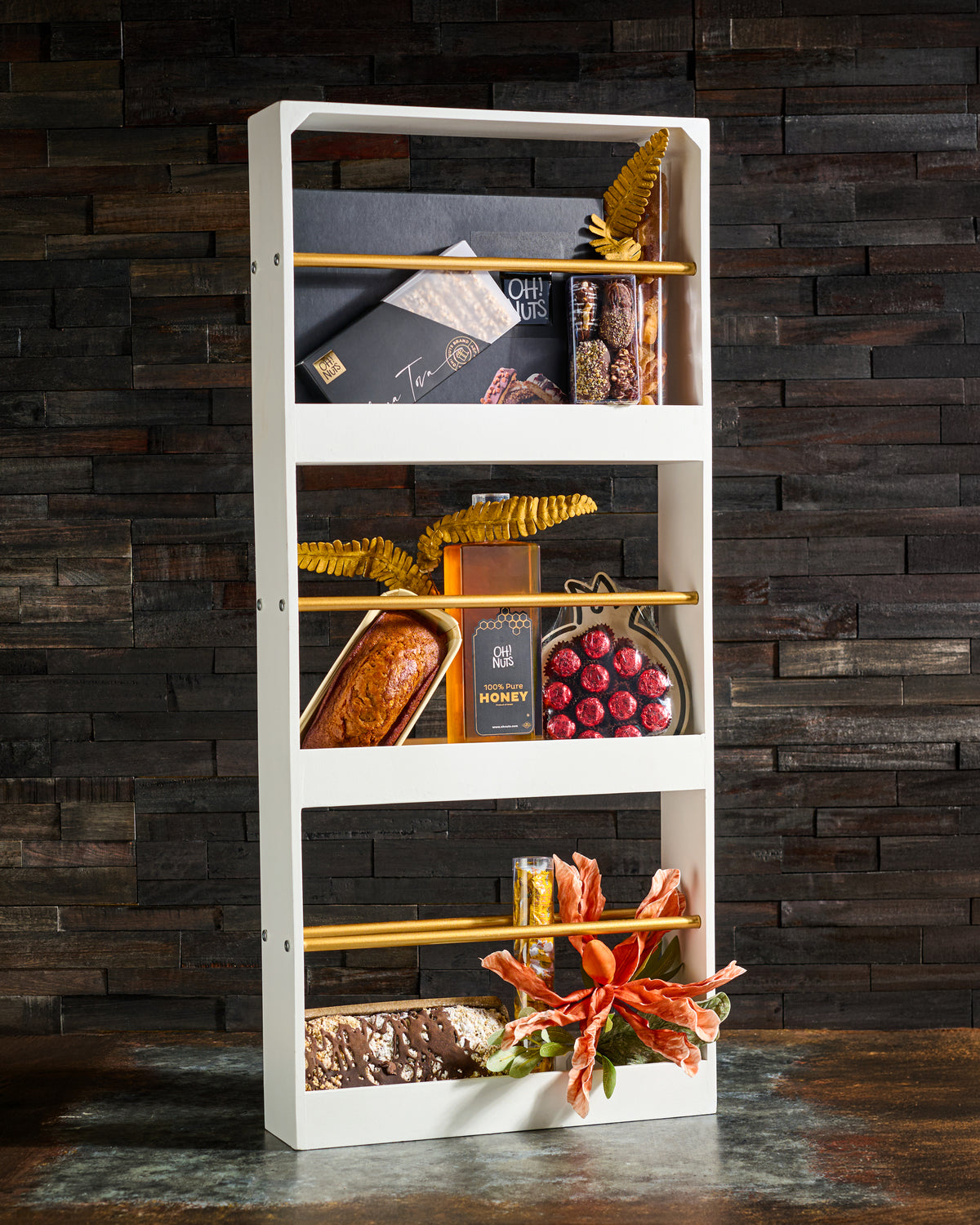 3-Tier Wood Stand Rosh Hashanah Gift Tower