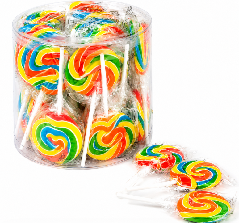 Handmade Swirl Round Lollipops - 24CT Tub