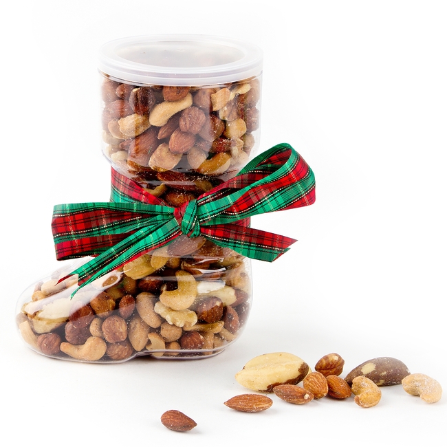 Holiday Small Mixed Nuts Boot Gift 26oz • Holiday Nut