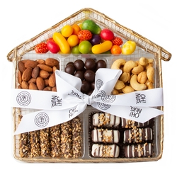 Wire Mesh House Candy, Nuts & Chocolate Gift Basket