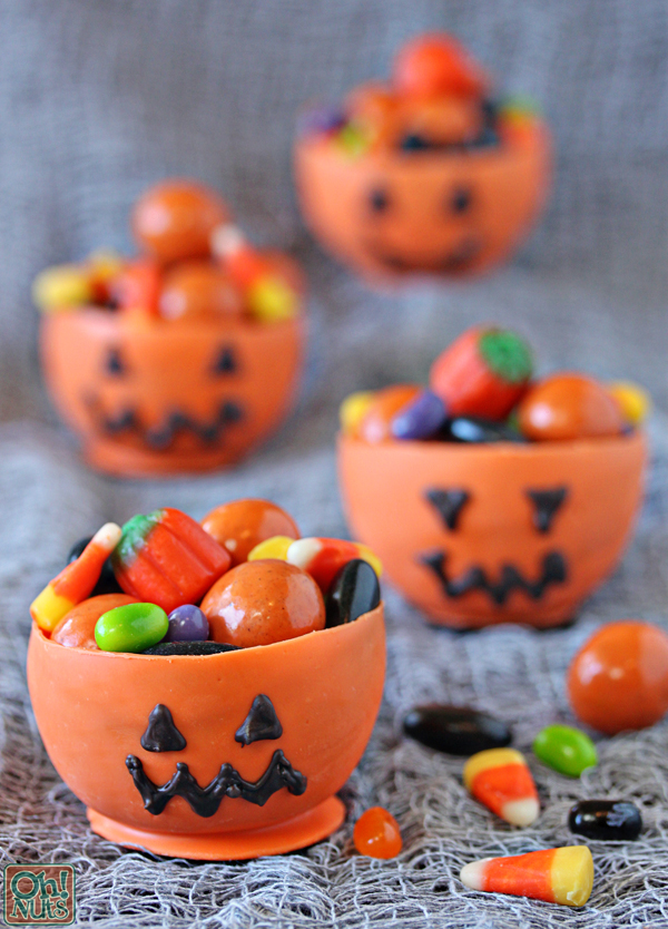 Edible Pumpkin Candy Chocolate Cups for Halloween | Oh Nuts Blog