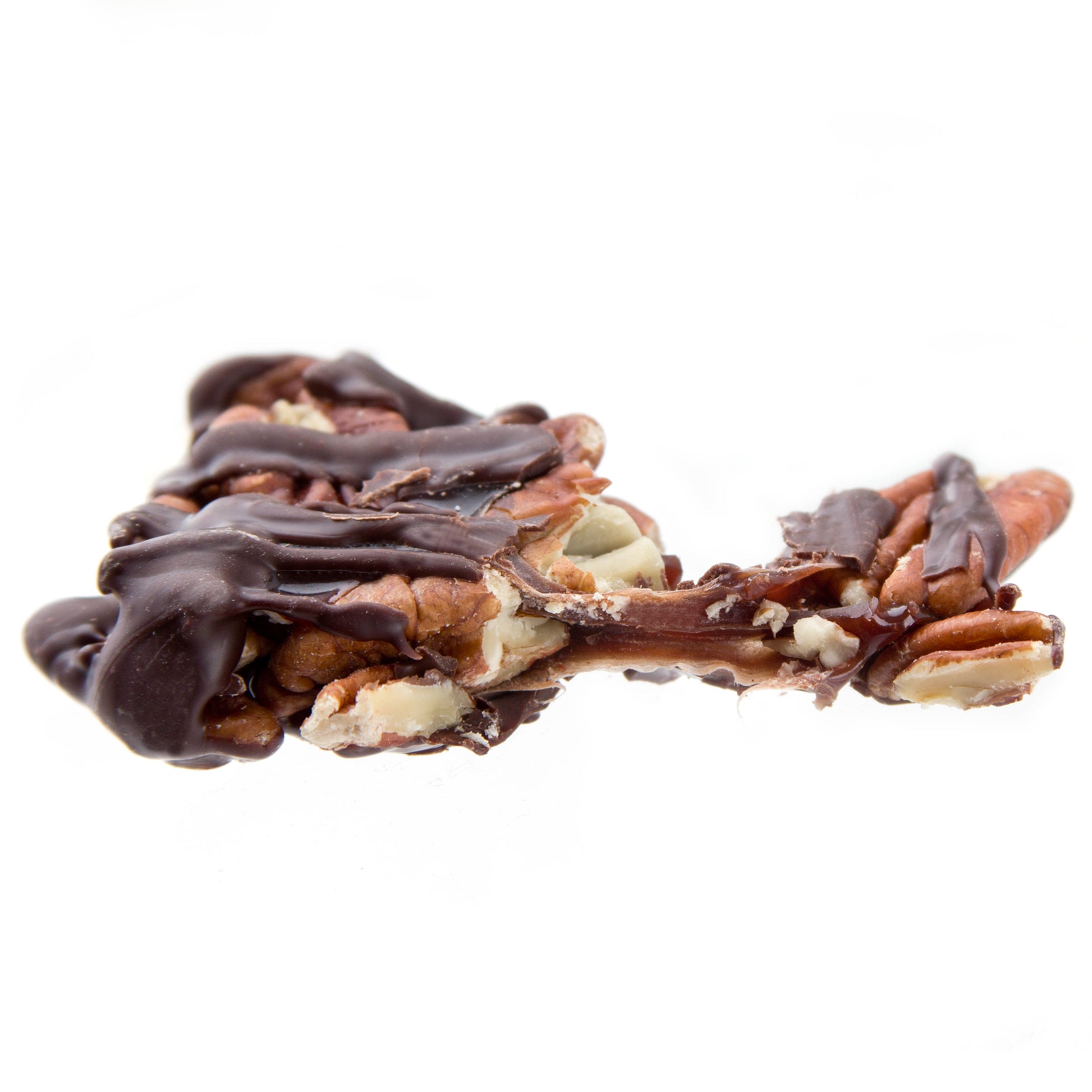Dark Chocolate Caramelized Pecan Clusters