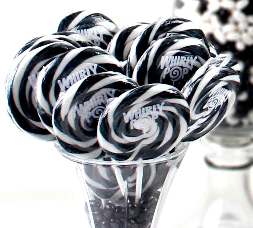 Black & White Swirl Whirly Pops - Mixed Berry