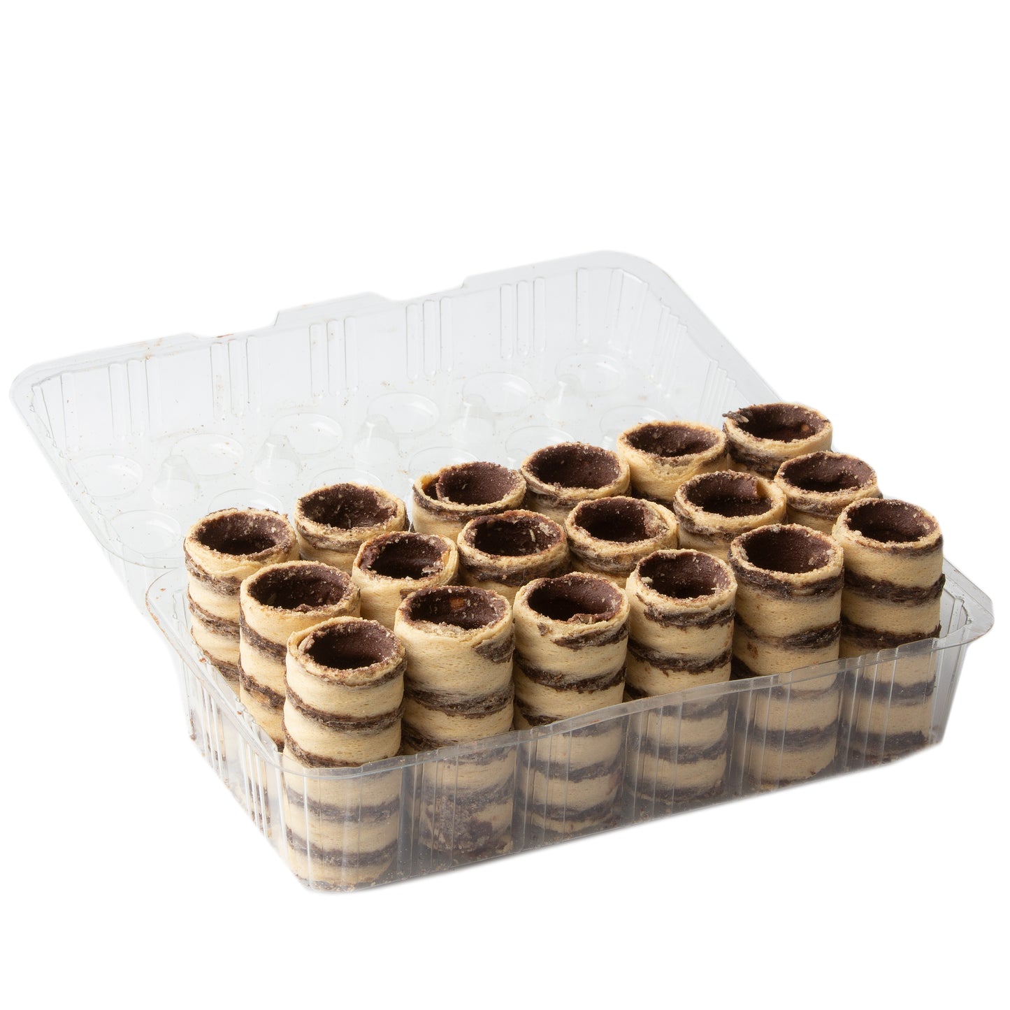Chocolate Striped Empty Cannoli - 18CT Box