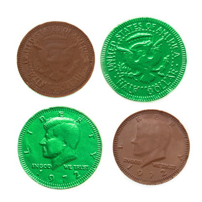 Green Chocolate Coins - 1 LB Bag